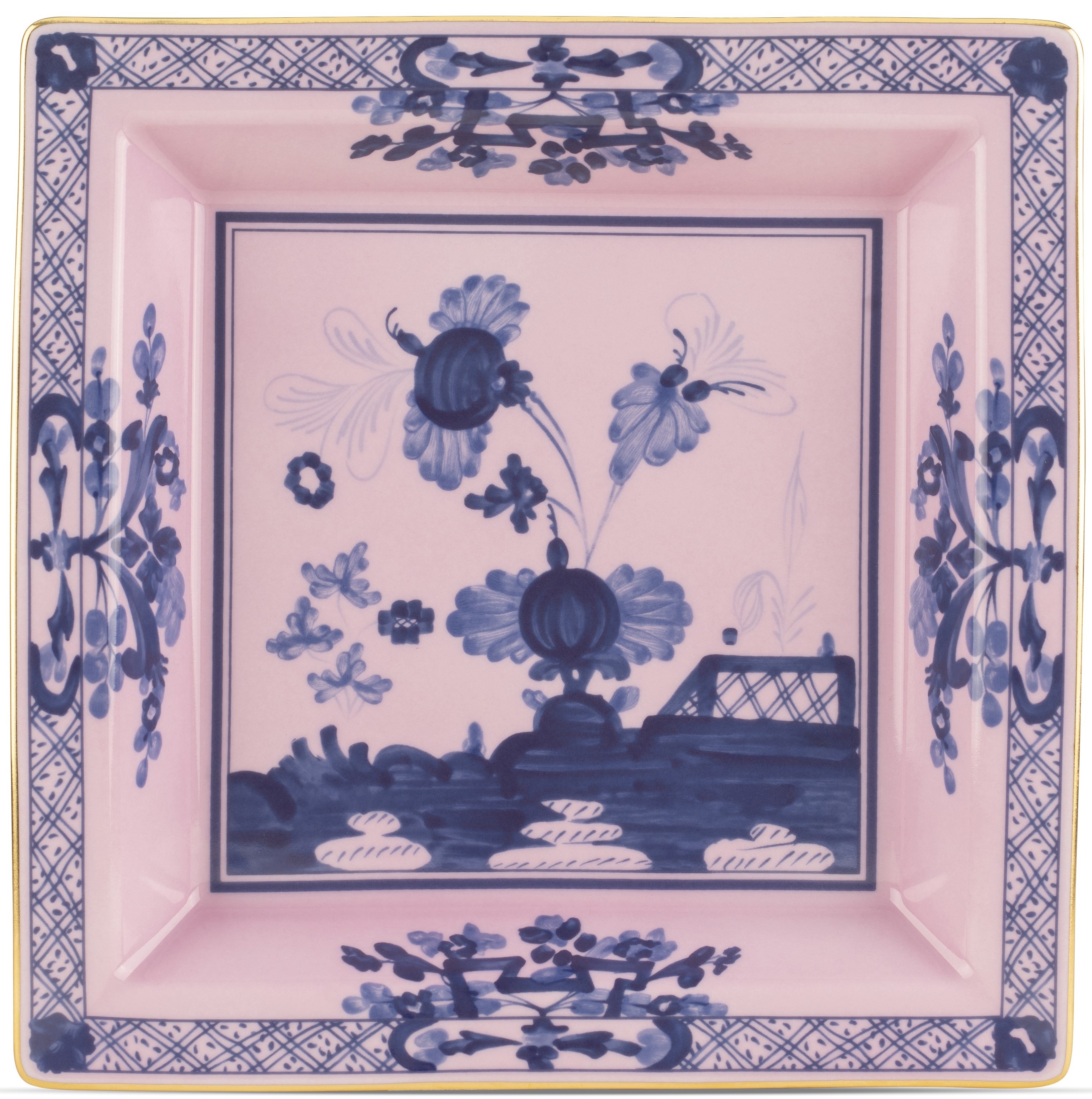 Richard Magazine Cabana – 1735 Ginori by Sage Plate Soup Floral 正方形皿 花柄 Ginori 食器